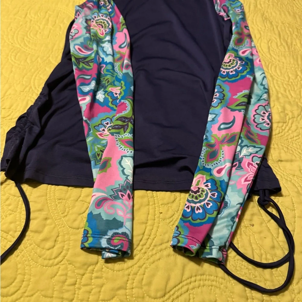 Jessica Simpson Navy and Multicolor Rash Guard - Picture 3 of 8